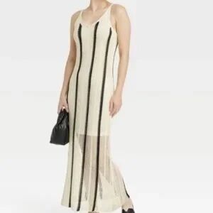A New Day Cream and Black Maxi Dress